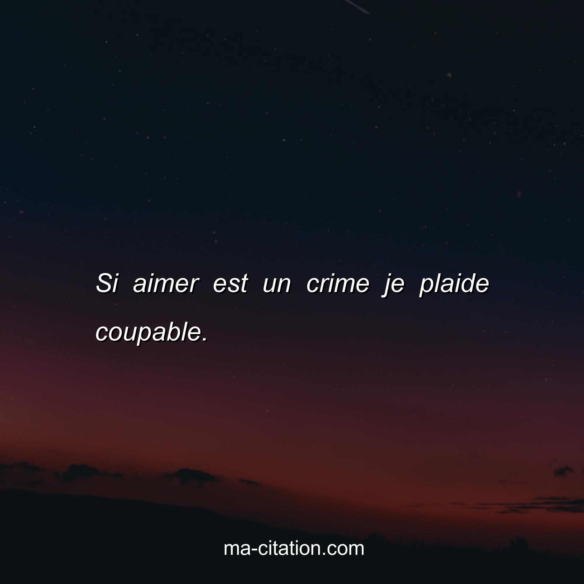Ma-Citation.com : Si aimer est un crime je plaide coupable.