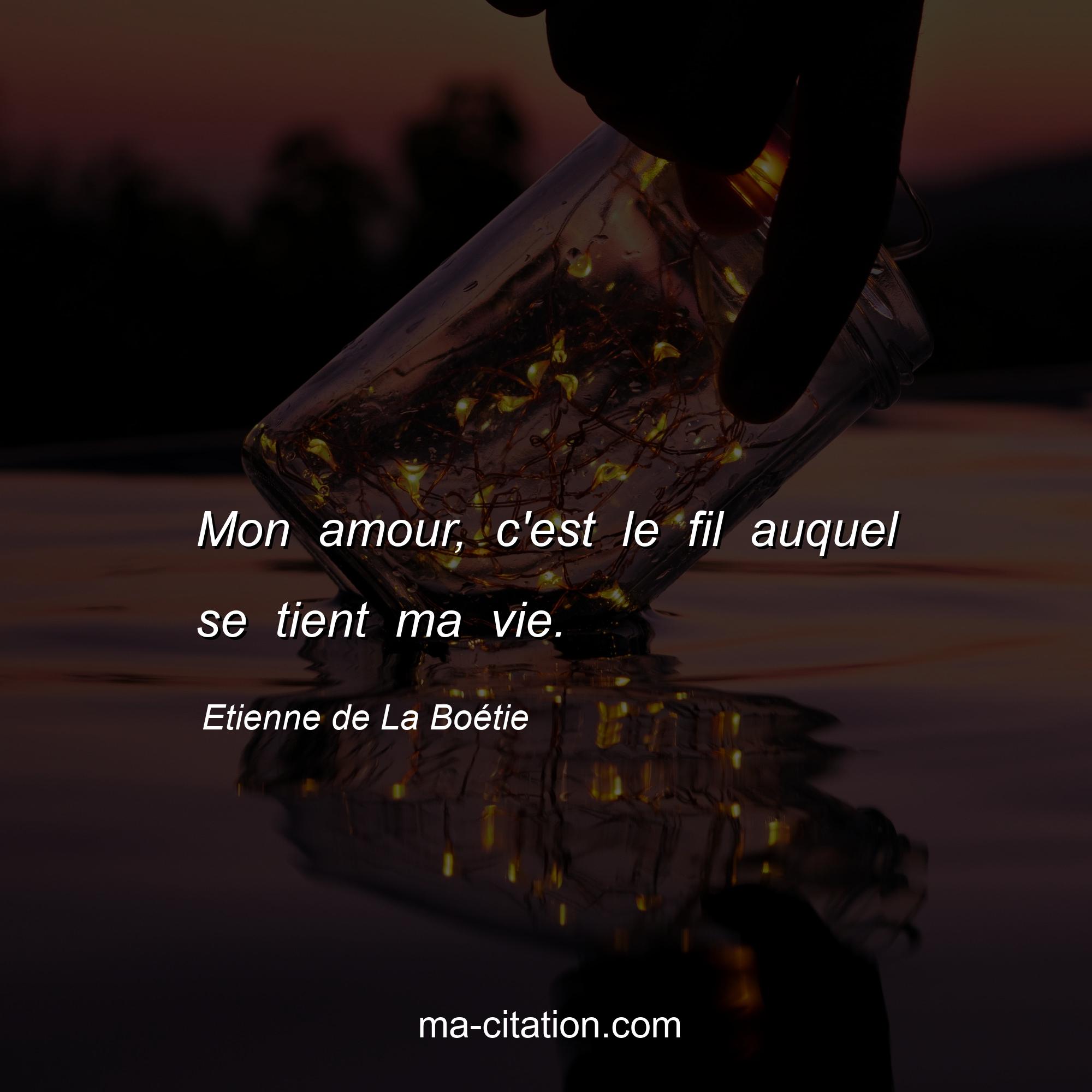 Etienne de La Boétie : Mon amour, c'est le fil auquel se tient ma vie.