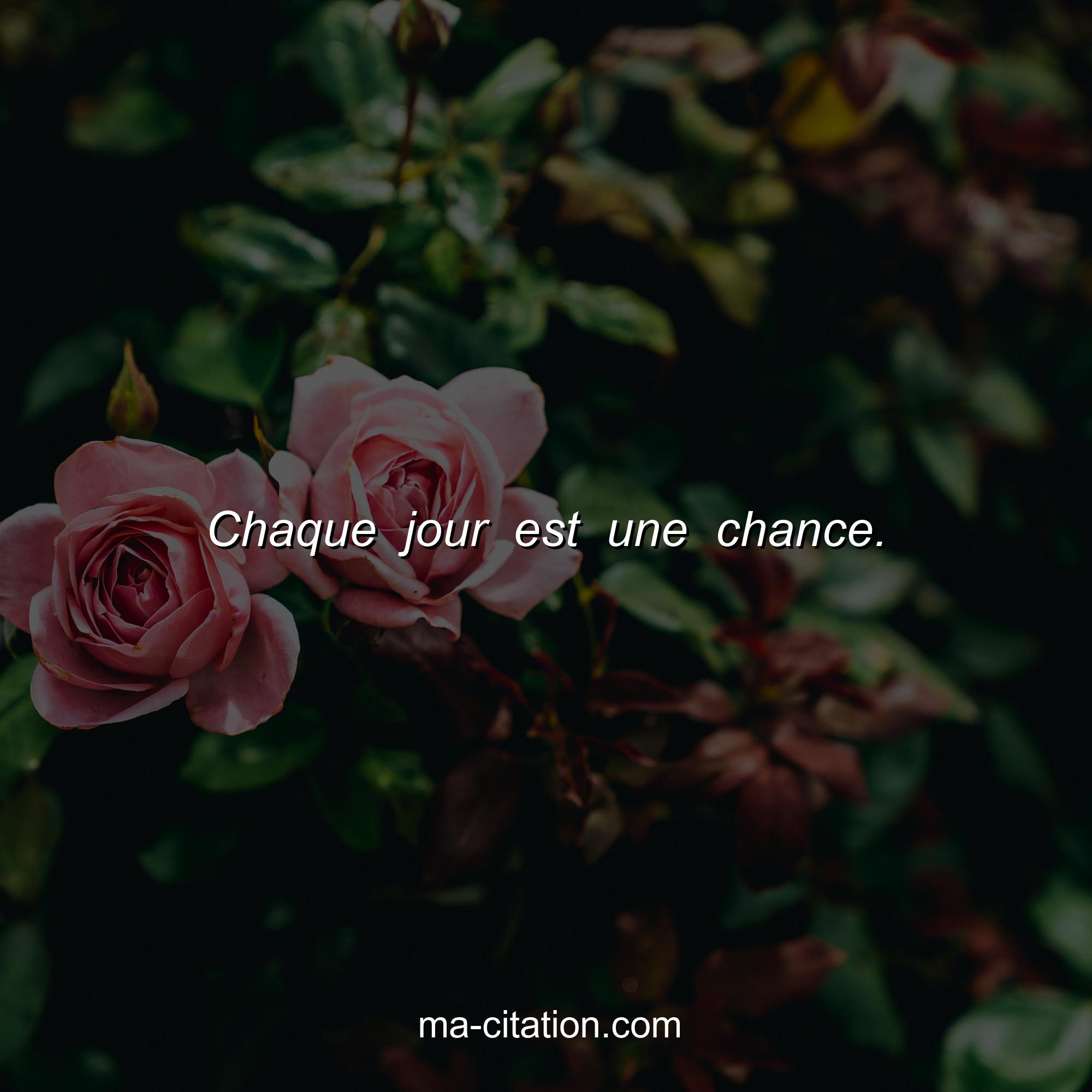 Ma-Citation.com : Chaque jour est une chance.