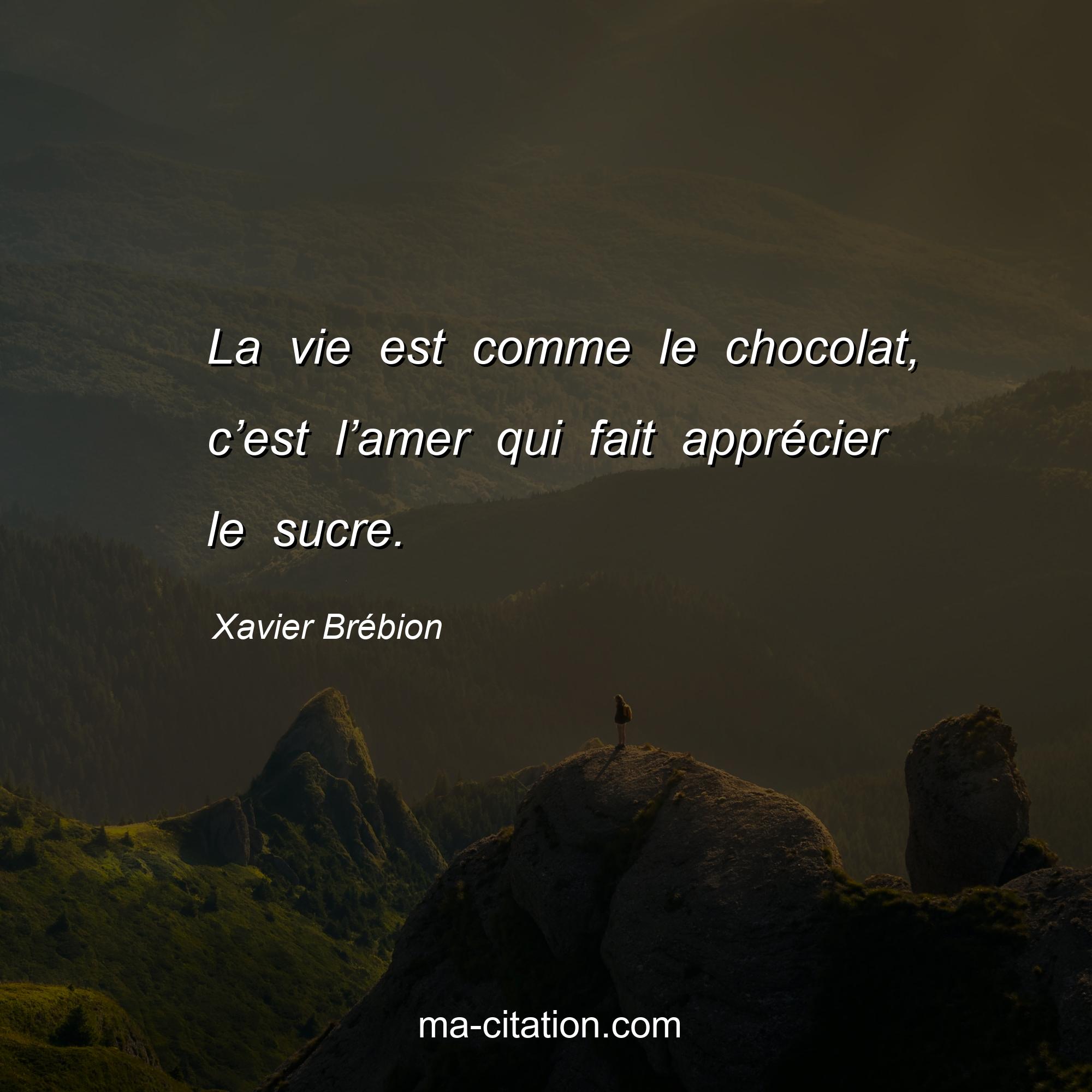 Xavier Brébion : La vie est comme le chocolat, c’est l’amer qui fait apprécier le sucre.
