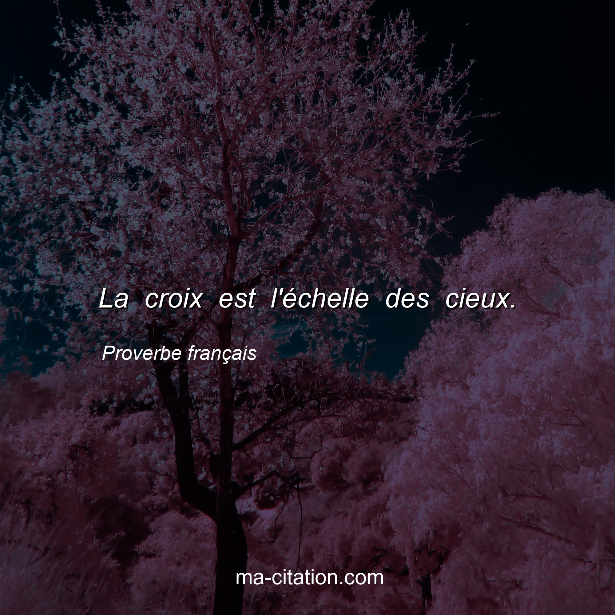 Proverbe français : La croix est l'échelle des cieux.