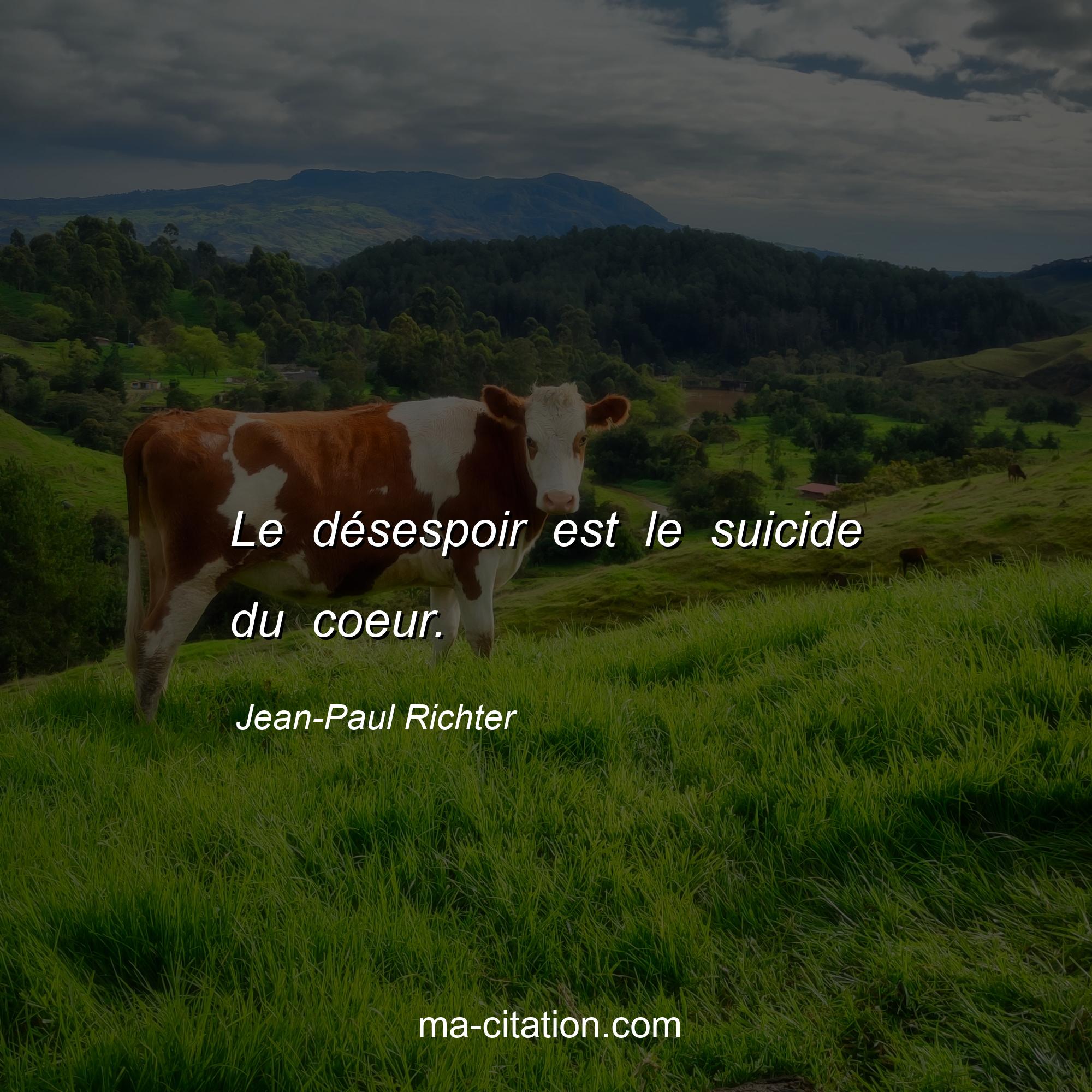Jean-Paul Richter : Le désespoir est le suicide du coeur.