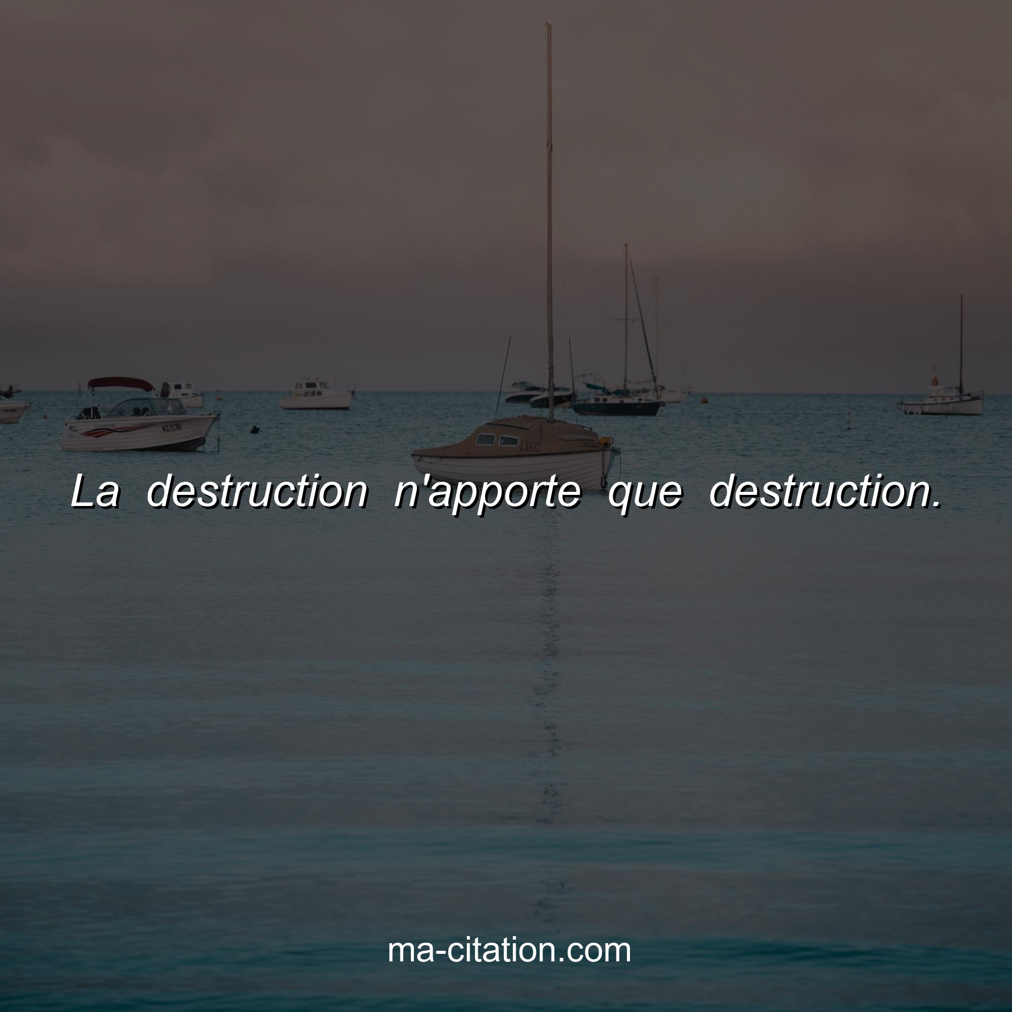 Ma-Citation.com : La destruction n'apporte que destruction.