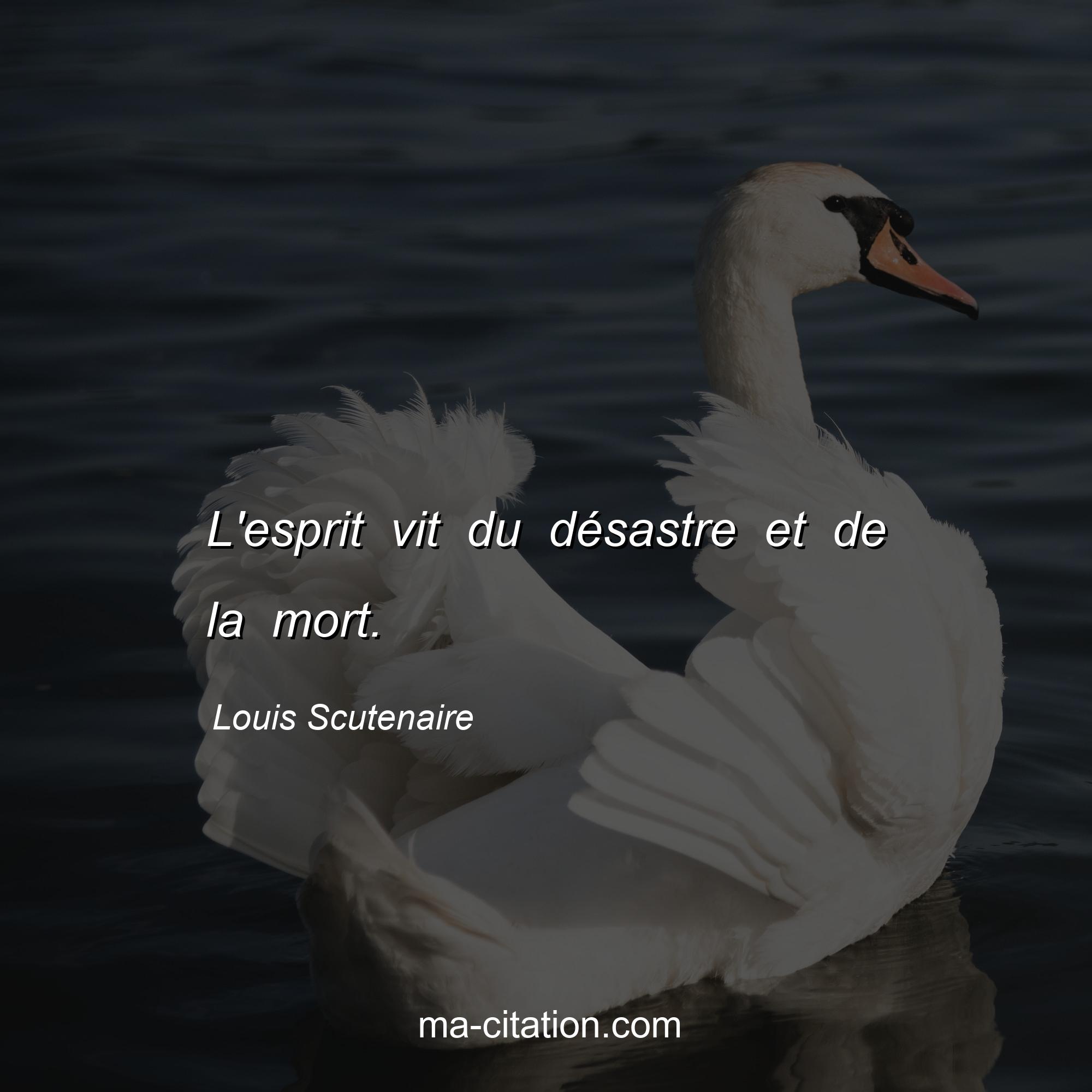 Louis Scutenaire : L'esprit vit du désastre et de la mort.