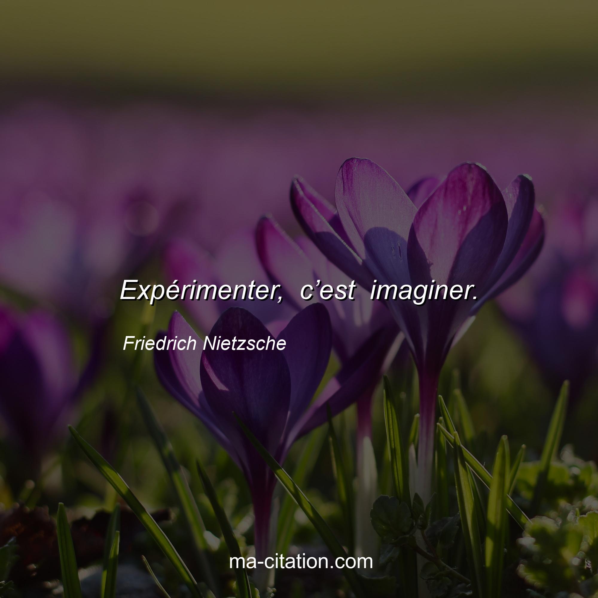 Friedrich Nietzsche : Expérimenter, c’est imaginer.