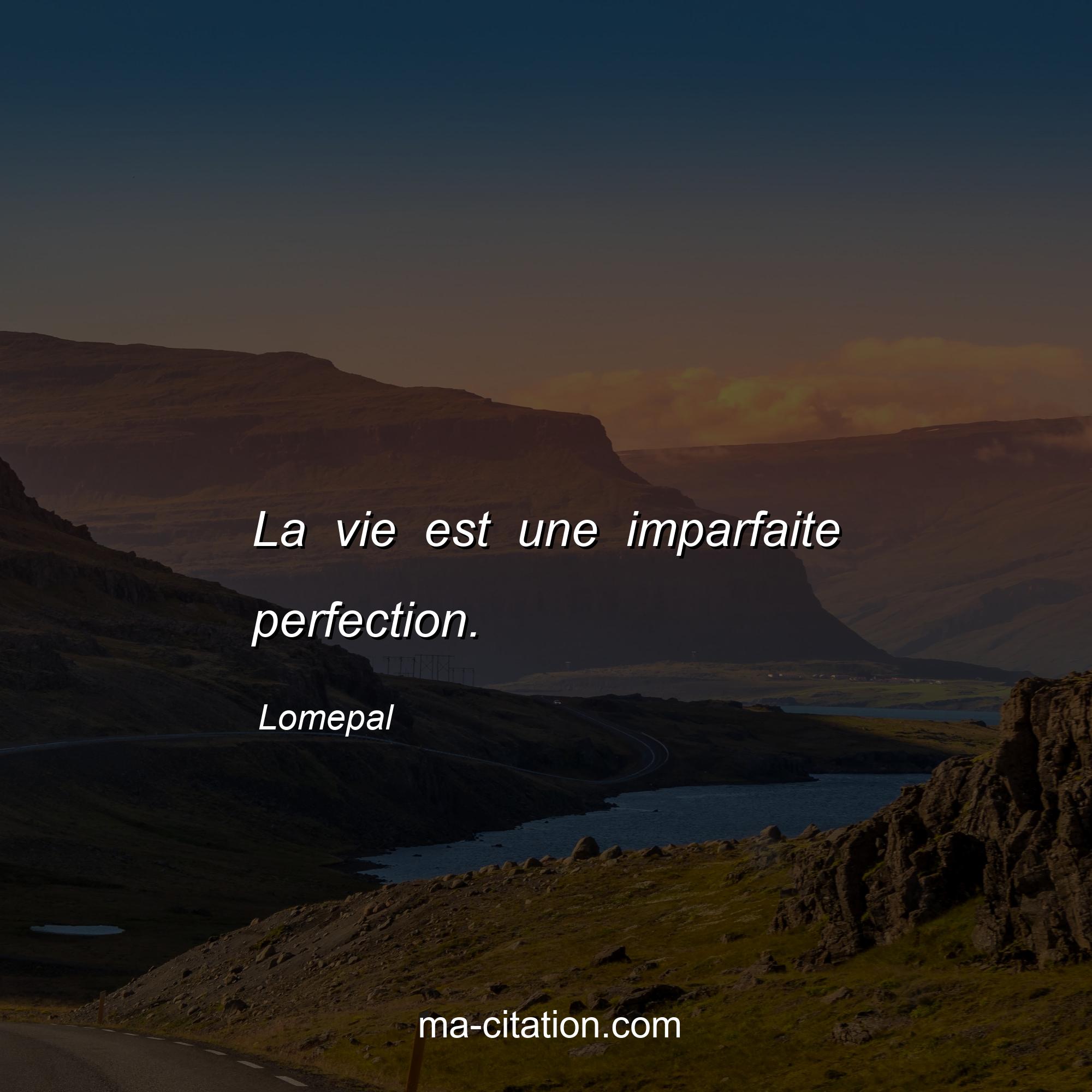 Lomepal : La vie est une imparfaite perfection.