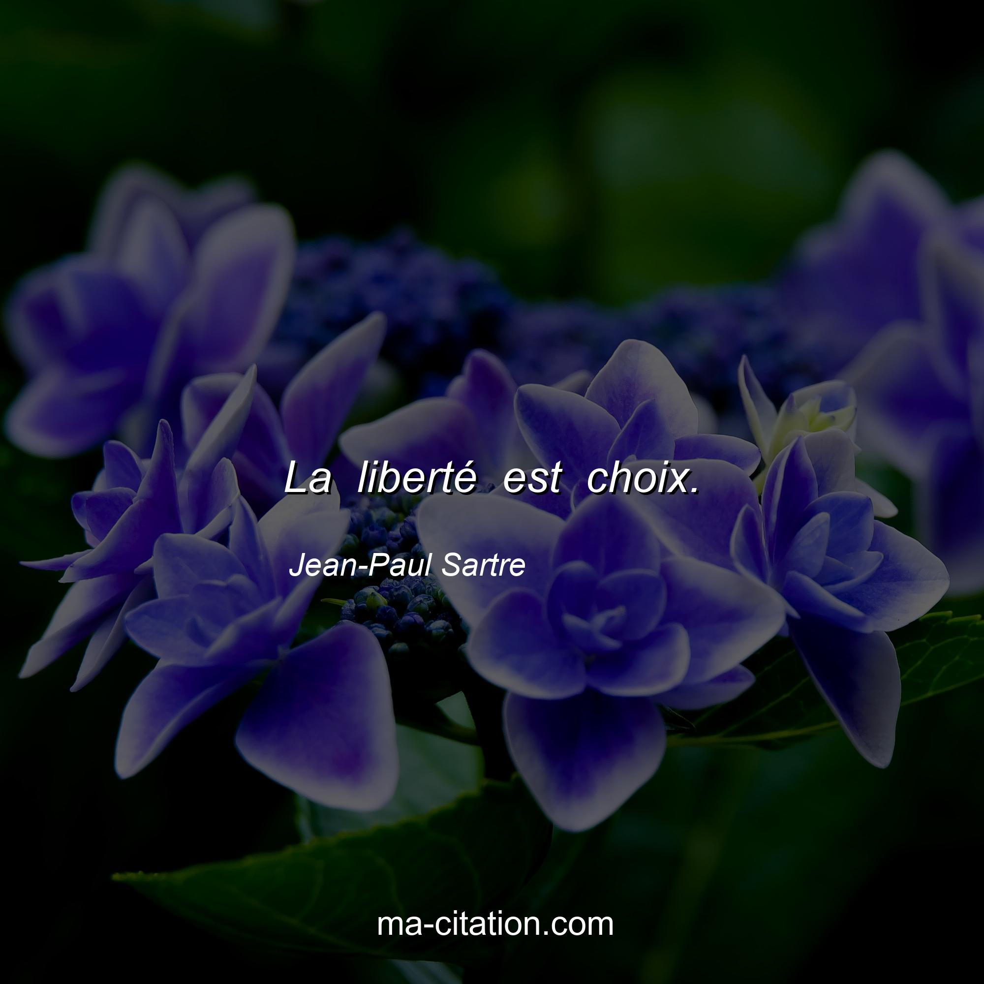 Jean-Paul Sartre : La liberté est choix.