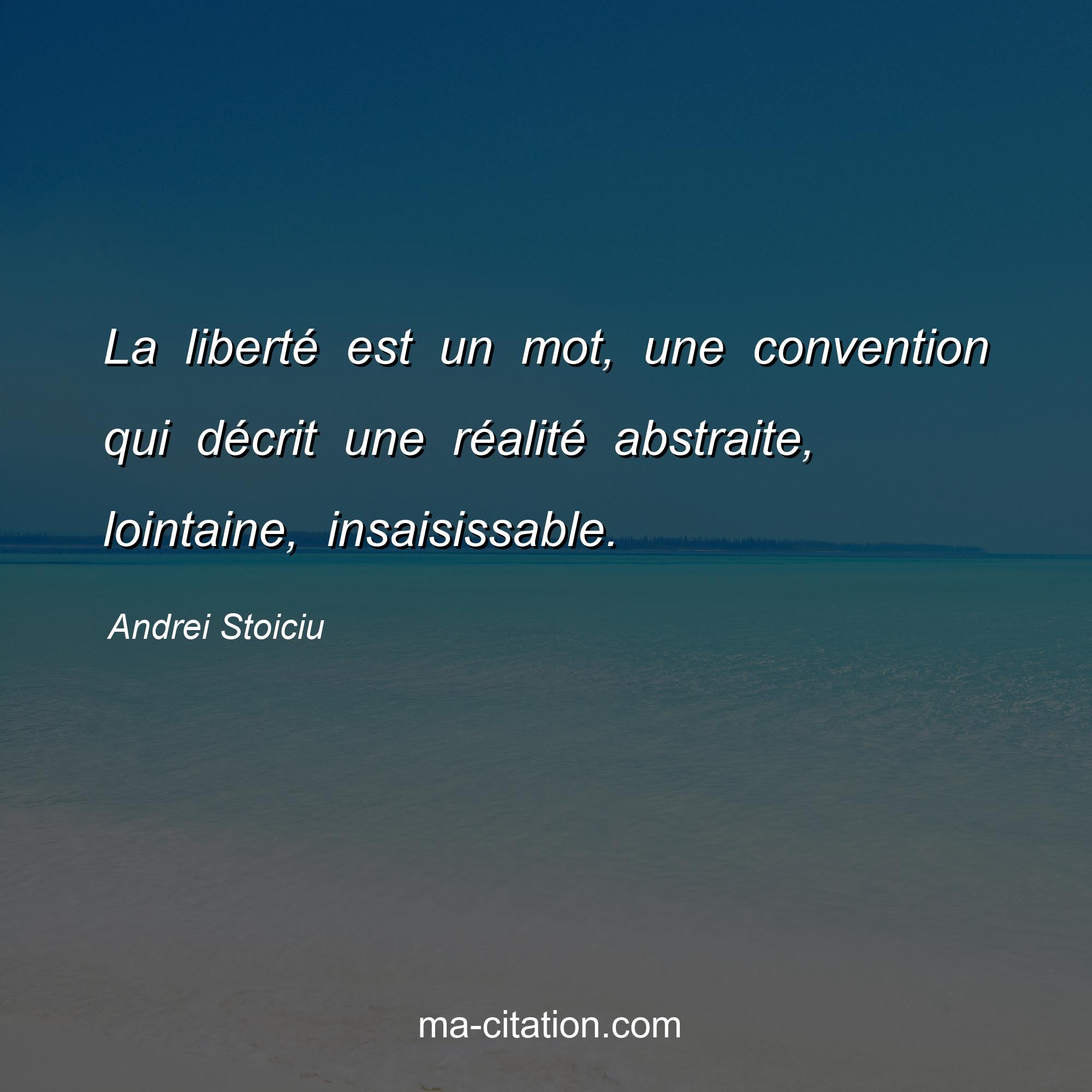 Andrei Stoiciu : La liberté est un mot, une convention qui décrit une réalité abstraite, lointaine, insaisissable.