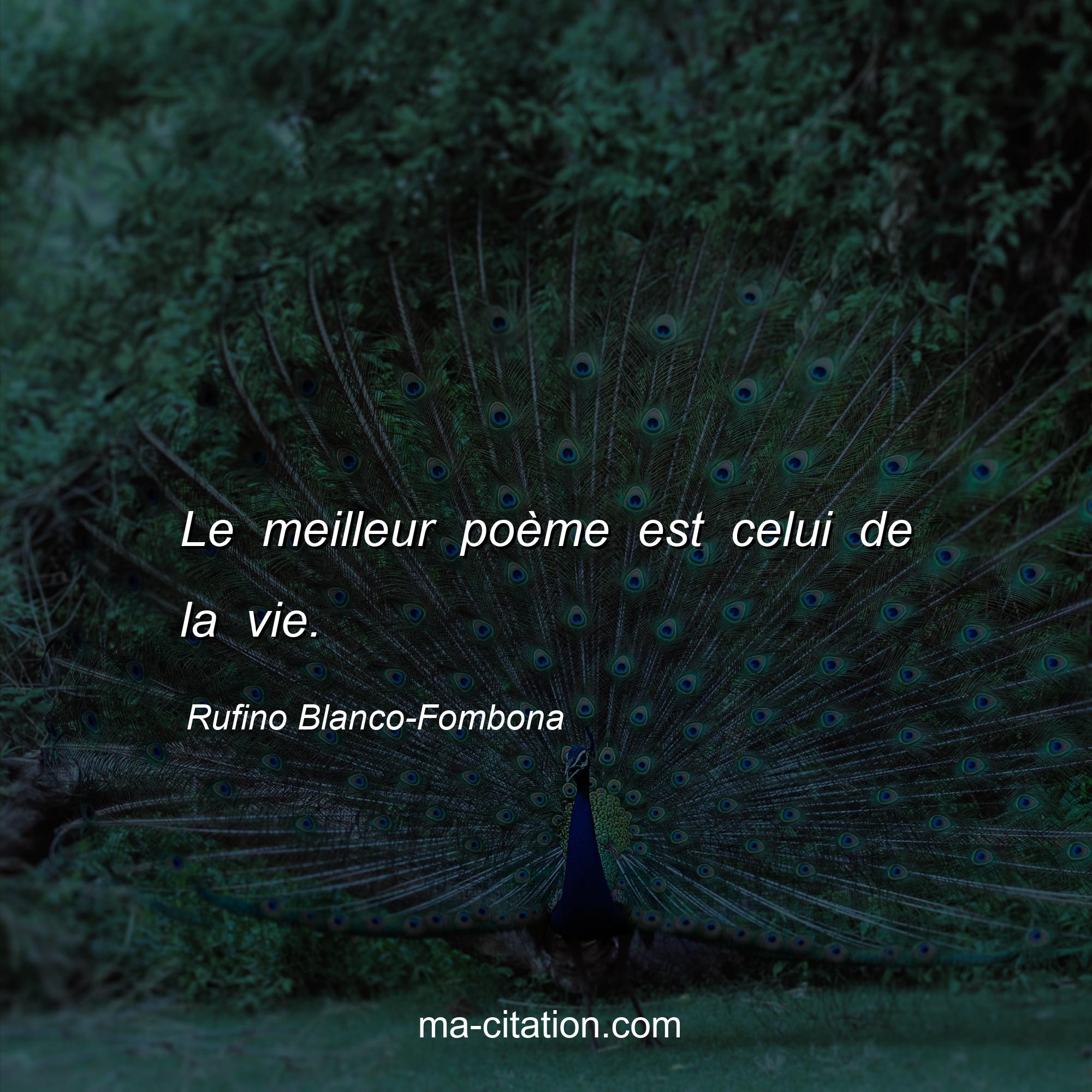 Rufino Blanco-Fombona : Le meilleur poème est celui de la vie.