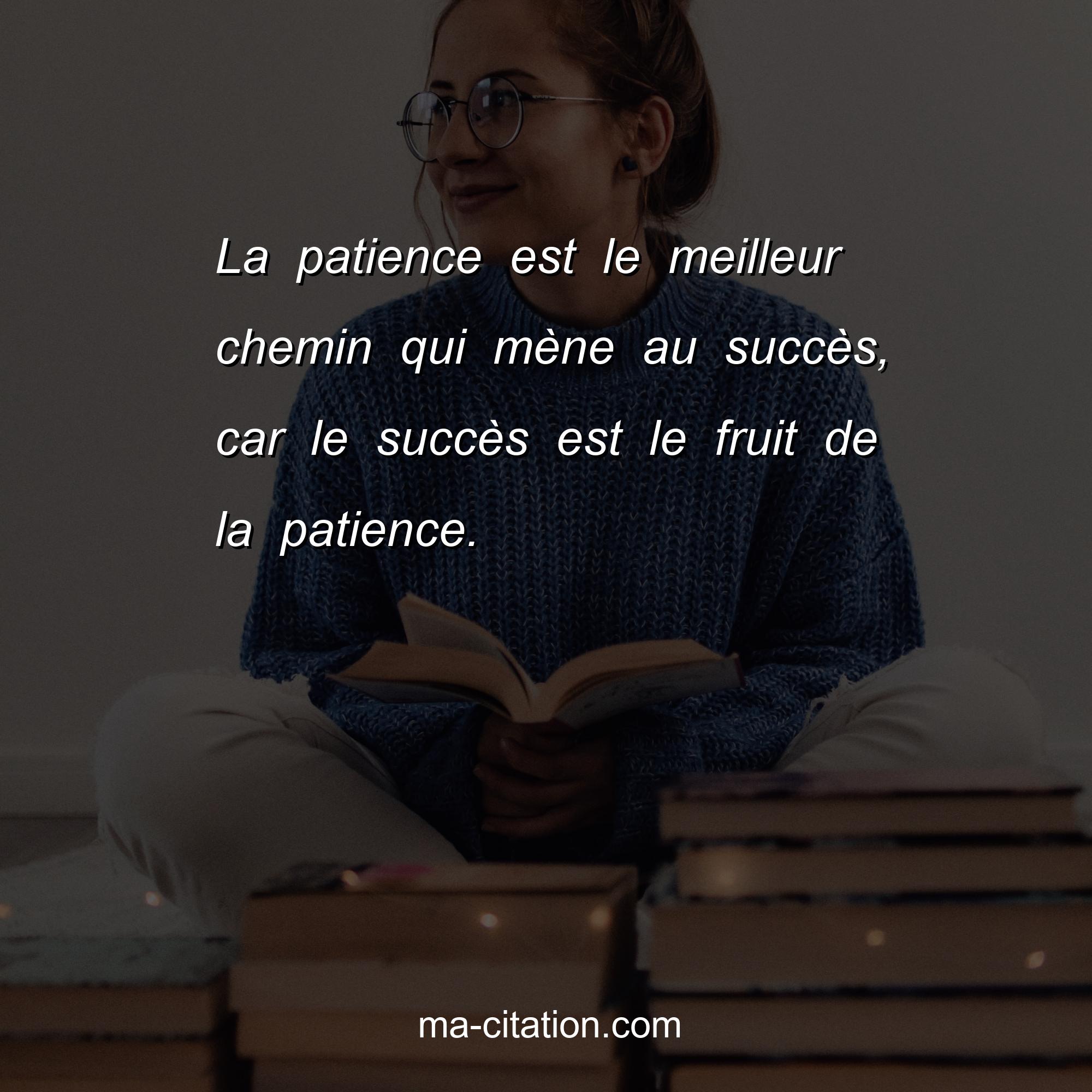Ma-Citation.com : La patience est le meilleur chemin qui mène au succès, car le succès est le fruit de la patience.
