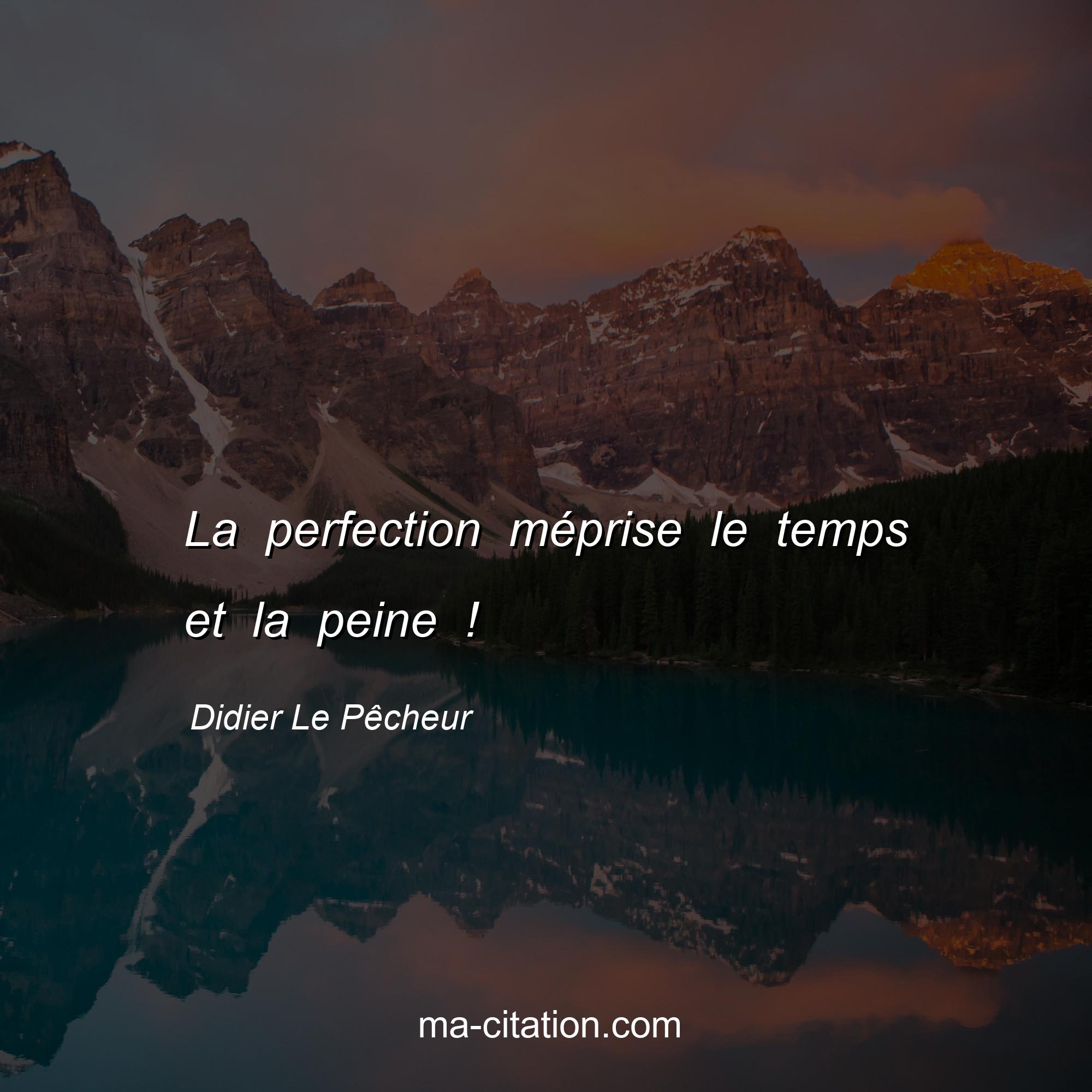 Didier Le Pêcheur : La perfection méprise le temps et la peine !