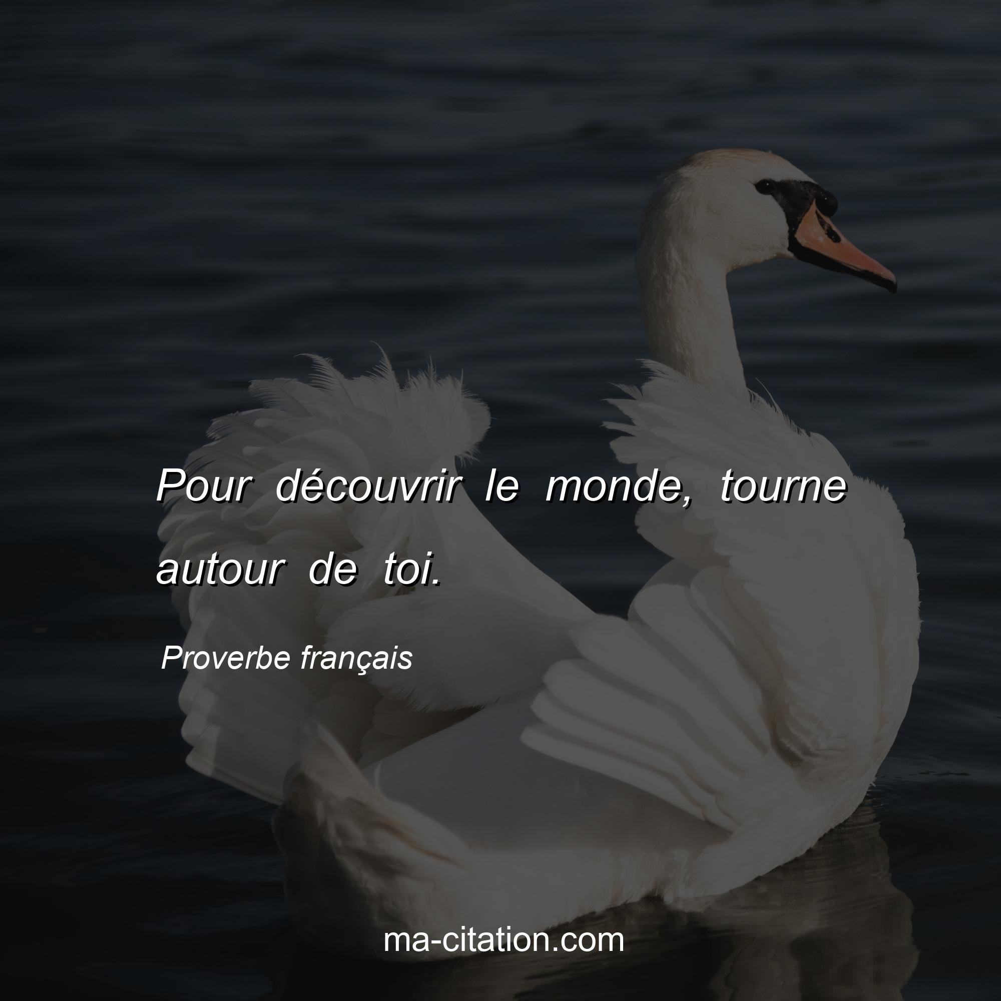 Proverbe français : Pour découvrir le monde, tourne autour de toi.