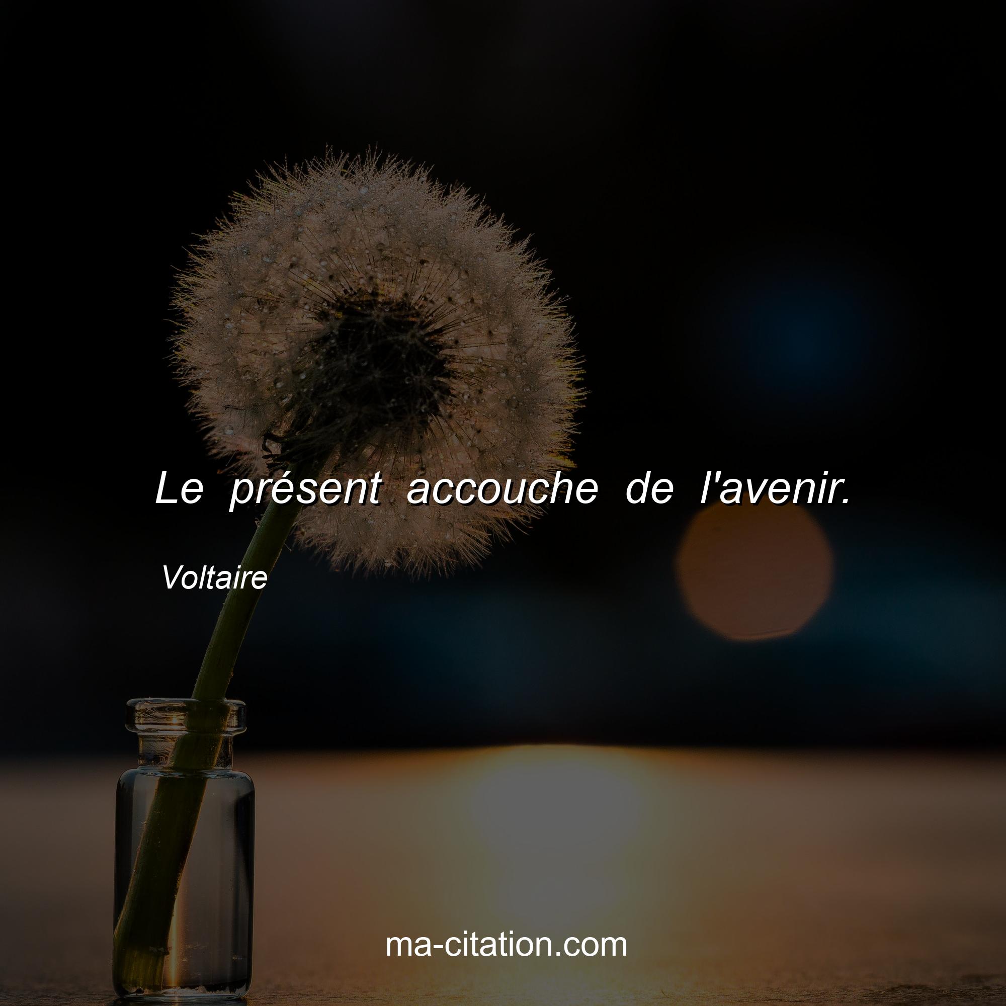 Voltaire : Le présent accouche de l'avenir.