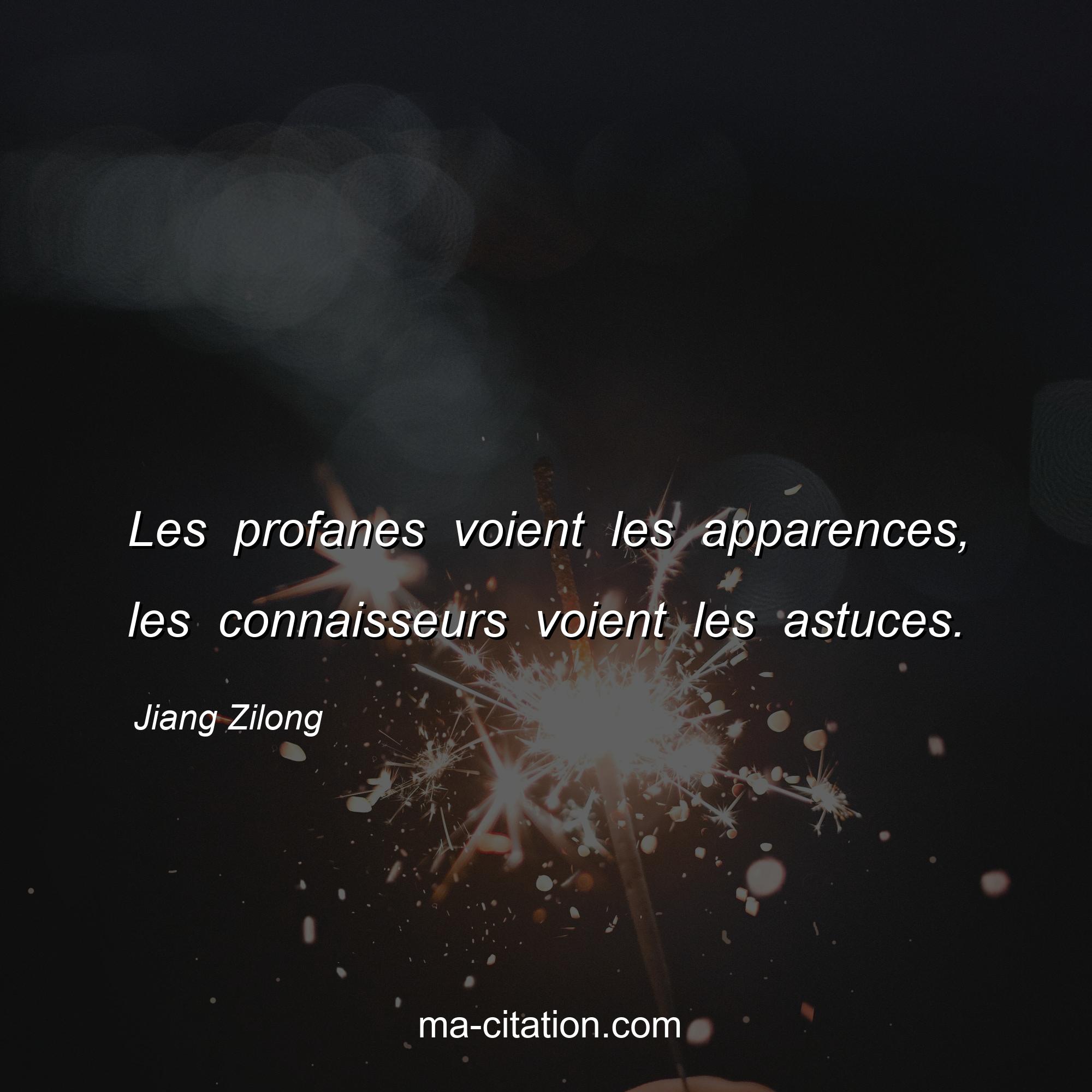 Jiang Zilong : Les profanes voient les apparences, les connaisseurs voient les astuces.