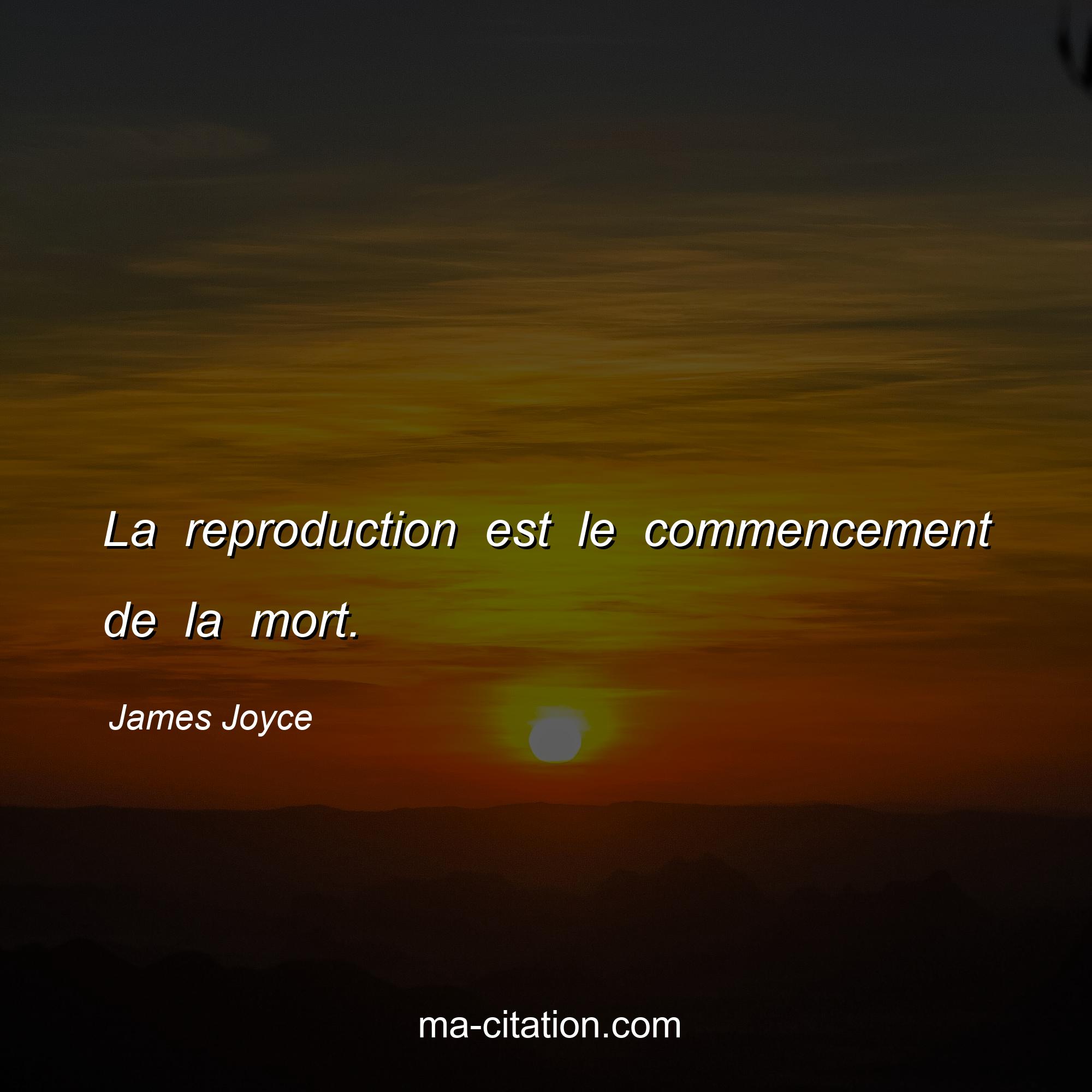 James Joyce : La reproduction est le commencement de la mort.