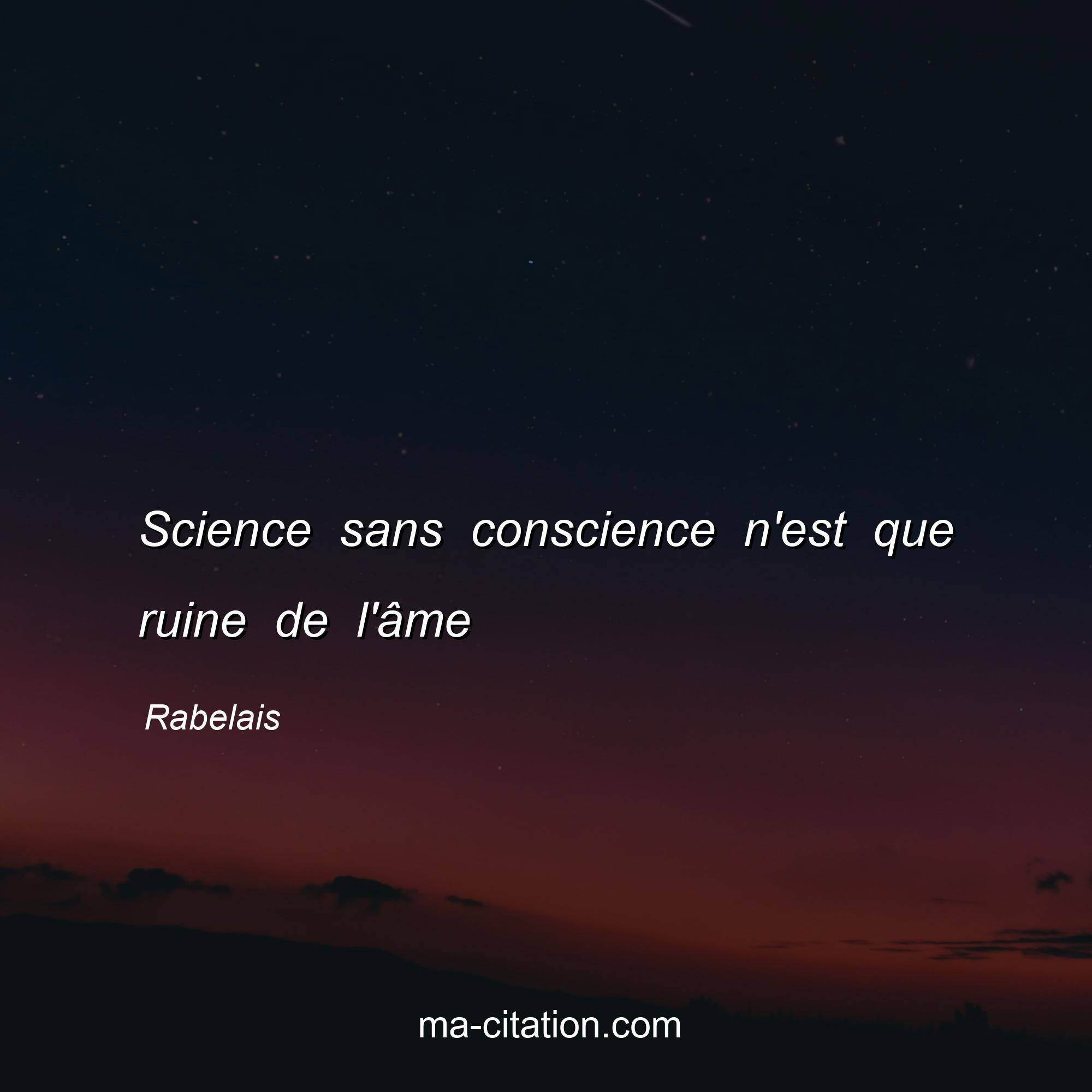 science sans conscience dissertation