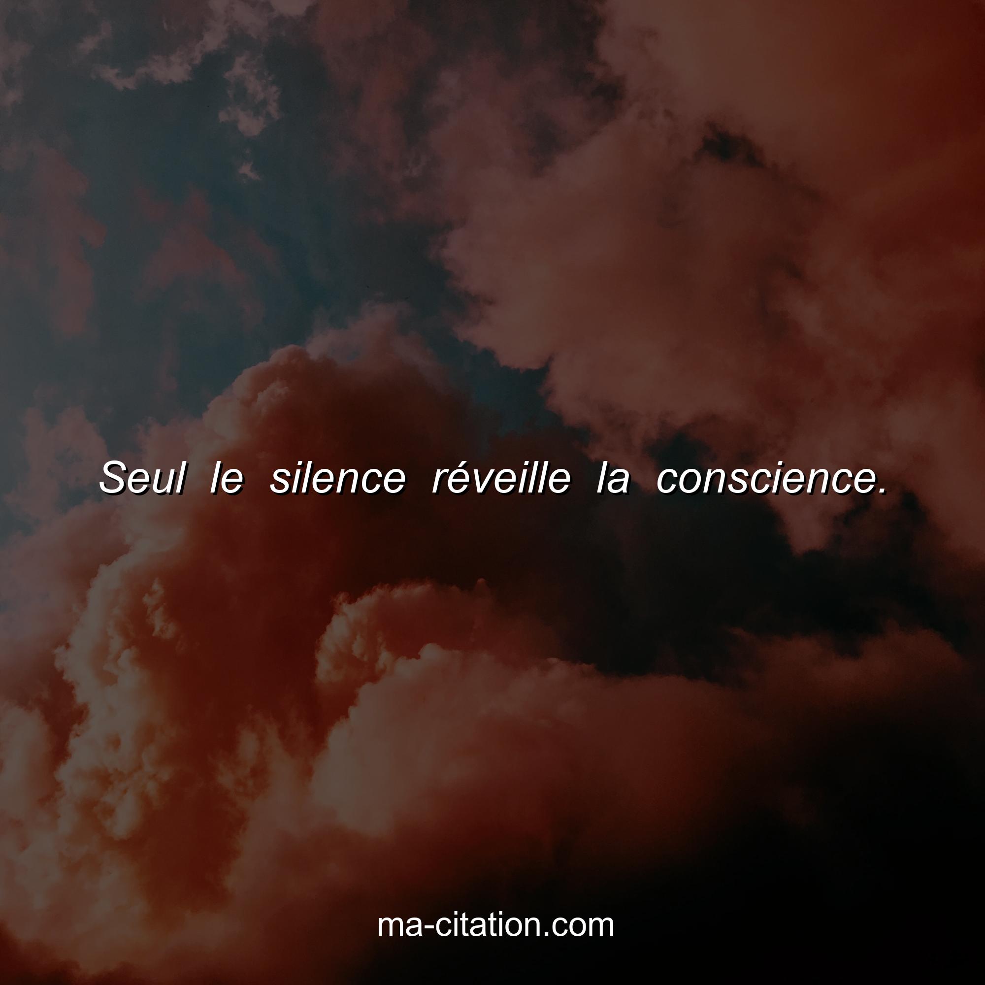 Ma-Citation.com : Seul le silence réveille la conscience.