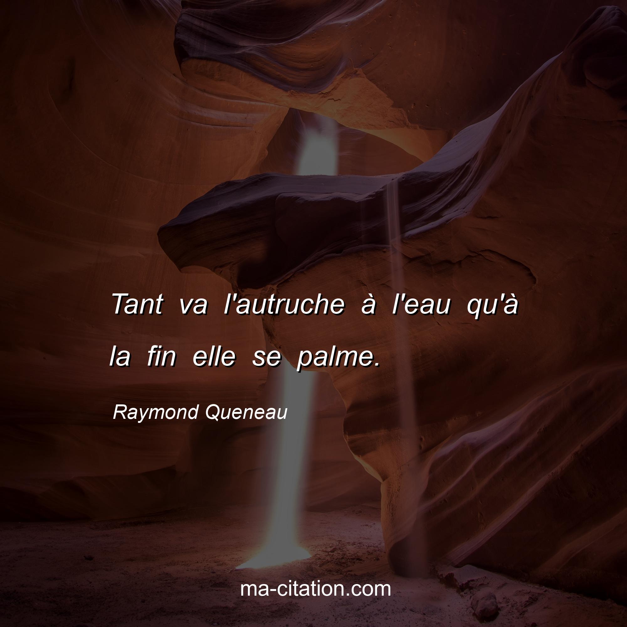 Raymond Queneau : Tant va l'autruche à l'eau qu'à la fin elle se palme.