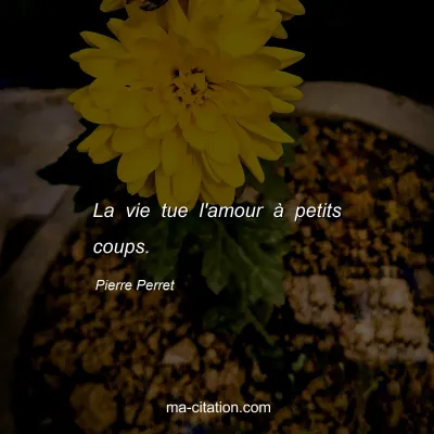 Pierre Perret : La vie tue l'amour à petits coups.