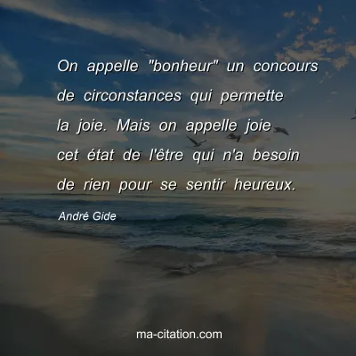 AndrÃ© Gide : On appelle 