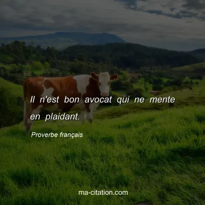 Proverbe franÃ§ais : Il n'est bon avocat qui ne mente en plaidant.