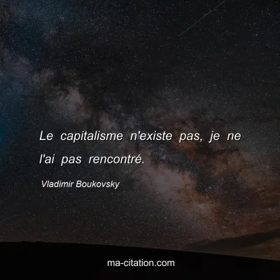 Vladimir Boukovsky : Le capitalisme n'existe pas, je ne l'ai pas rencontré.