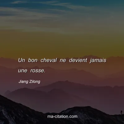 Jiang Zilong : Un bon cheval ne devient jamais une rosse.