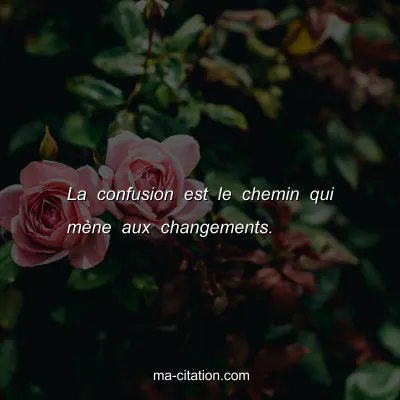 La confusion est le chemin qui mÃ¨ne aux changements. 