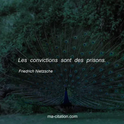 Friedrich Nietzsche : Les convictions sont des prisons.