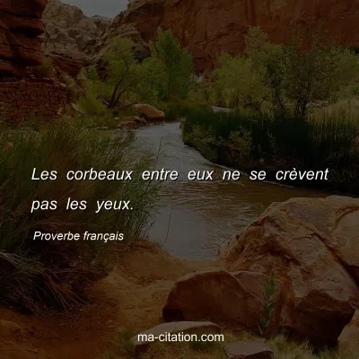 Proverbe franÃ§ais : Les corbeaux entre eux ne se crÃ¨vent pas les yeux.