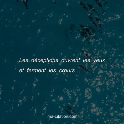 Les dÃ©ceptions ouvrent les yeux et ferment les cÅ“ursâ€¦