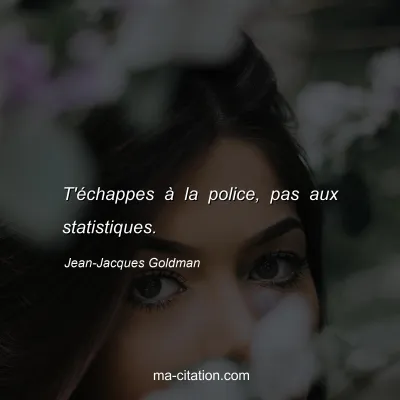 Jean-Jacques Goldman : T'Ã©chappes Ã  la police, pas aux statistiques.