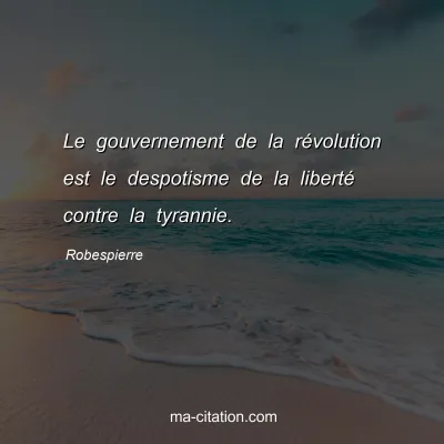 Robespierre : Le gouvernement de la révolution est le despotisme de la liberté contre la tyrannie.
