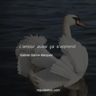 Gabriel Garcia Marquez : L’amour aussi ça s’apprend.
