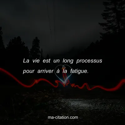 La vie est un long processus pour arriver Ã  la fatigue.