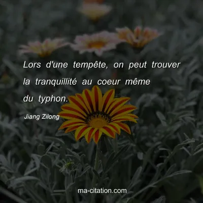 Jiang Zilong : Lors d'une tempÃªte, on peut trouver la tranquillitÃ© au coeur mÃªme du typhon.