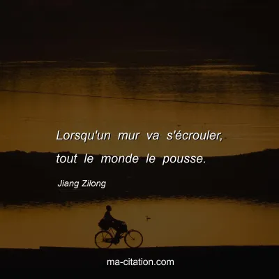 Jiang Zilong : Lorsqu'un mur va s'Ã©crouler, tout le monde le pousse.