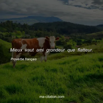 Proverbe franÃ§ais : Mieux vaut ami grondeur que flatteur.