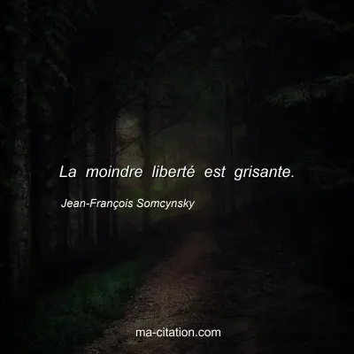 Jean-François Somcynsky : La moindre liberté est grisante.