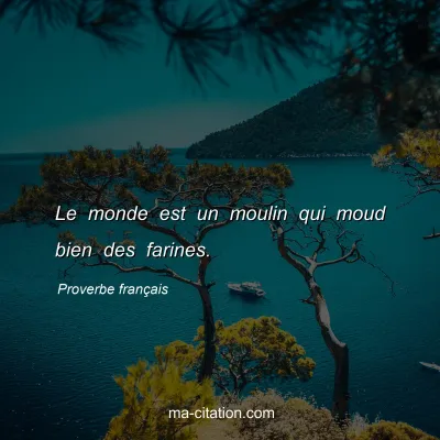 Proverbe franÃ§ais : Le monde est un moulin qui moud bien des farines.