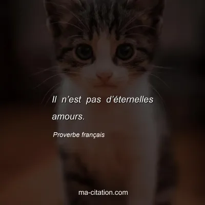 Proverbe franÃ§ais : Il nâ€™est pas dâ€™Ã©ternelles amours.