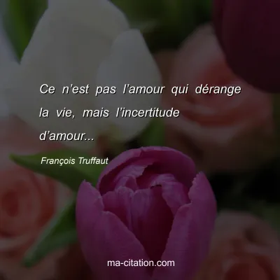 François Truffaut : Ce n’est pas l’amour qui dérange la vie, mais l’incertitude d’amour...