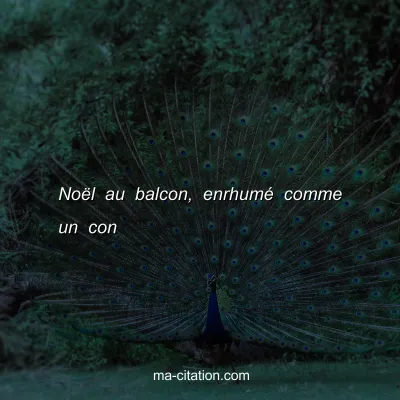 NoÃ«l au balcon, enrhumÃ© comme un con