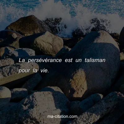 Proverbe Africain : La persÃ©vÃ©rance est un talisman pour la vie.