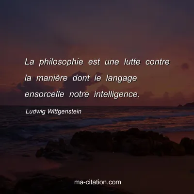 Ludwig Wittgenstein : La philosophie est une lutte contre la manière dont le langage ensorcelle notre intelligence.
