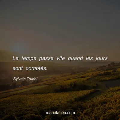 Sylvain Trudel : Le temps passe vite quand les jours sont comptés.