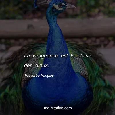 Proverbe franÃ§ais : La vengeance est le plaisir des dieux.