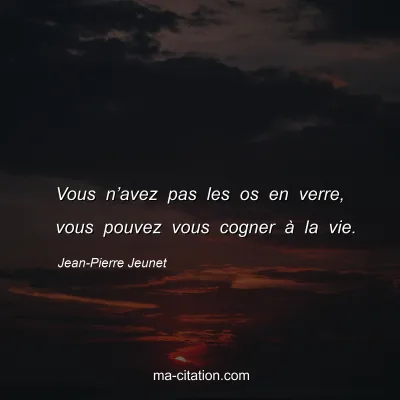 Jean-Pierre Jeunet : Vous n’avez pas les os en verre, vous pouvez vous cogner à la vie.