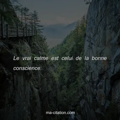 Le vrai calme est celui de la bonne conscience.