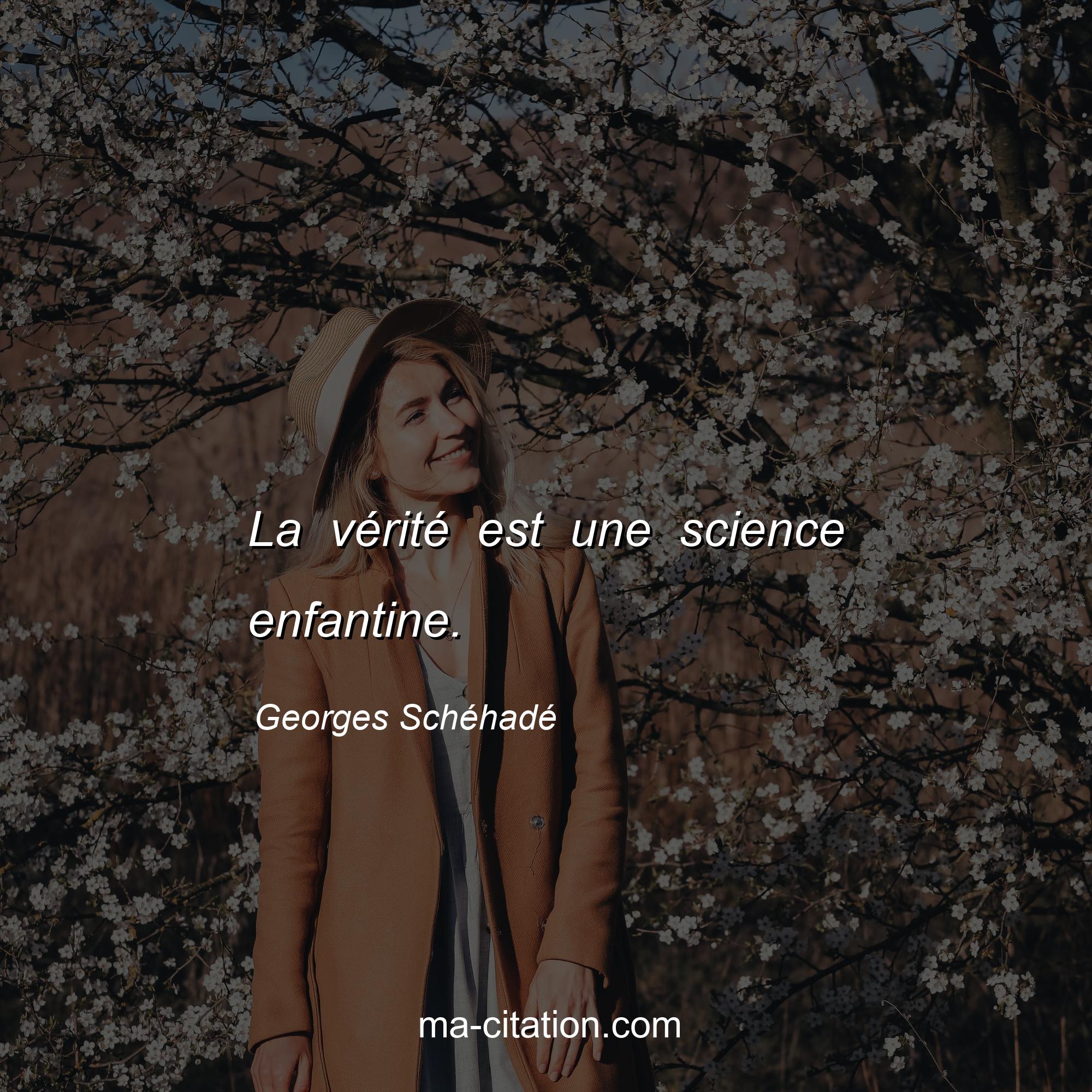 Georges Schéhadé : La vérité est une science enfantine.
